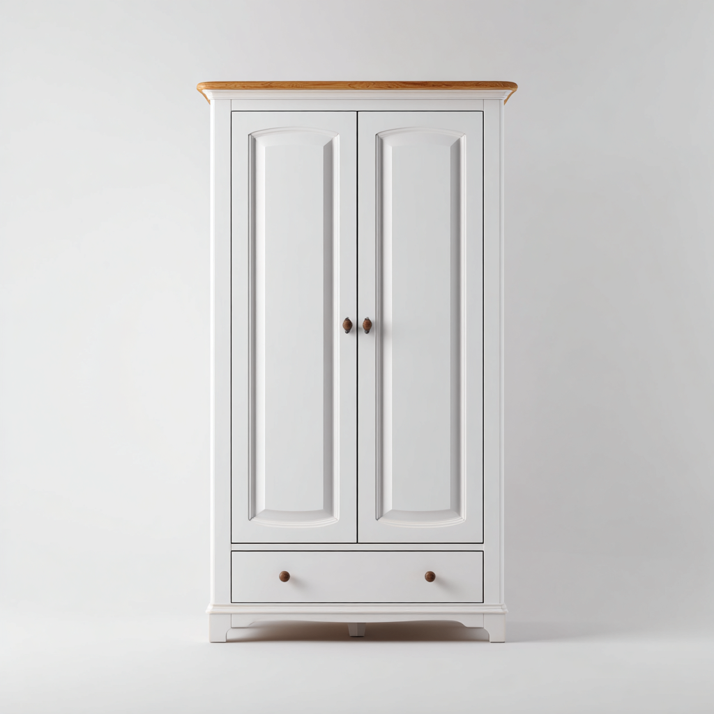 Armadio 110x55x195 cm - bianco - stile classico-Luxegolab