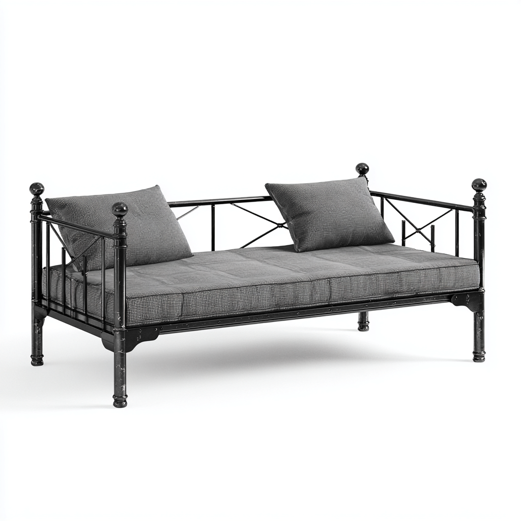 Divano letto tessuto 195x85x80 cm - grigio scuro - design moderno-Luxegolab