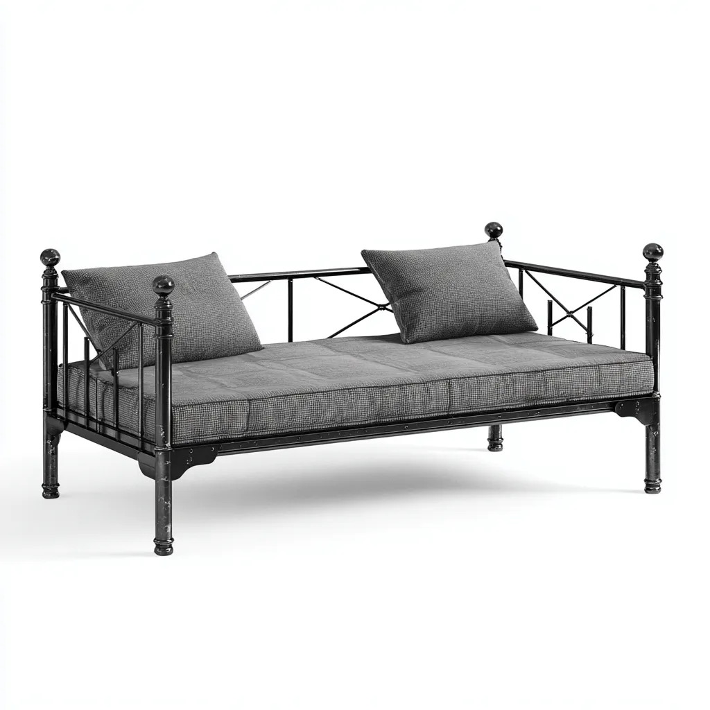 Divano letto tessuto 195x85x80 cm - grigio scuro - design moderno-Luxegolab