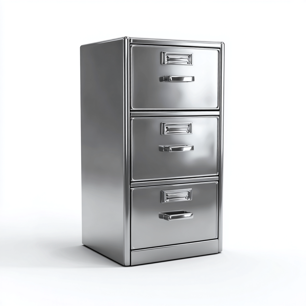 Armadio per ufficio in metallo 45x60x110 cm - argento - con 3 cassetti-Luxegolab
