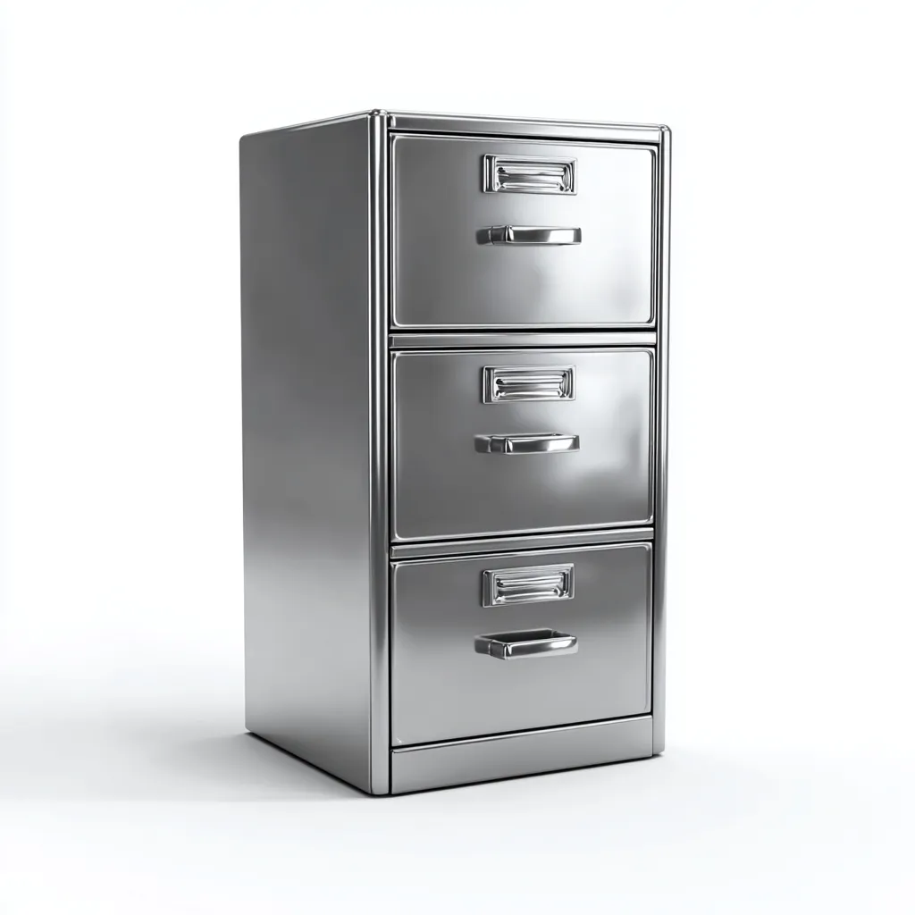 Armadio per ufficio in metallo 45x60x110 cm - argento - con 3 cassetti-Luxegolab