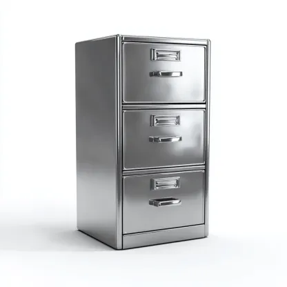 Armadio per ufficio in metallo 45x60x110 cm - argento - con 3 cassetti-Luxegolab