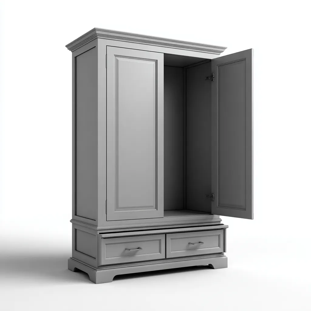 Armadio Legno composito 85x50x190 cm - Grigio - Stile classico-Luxegolab