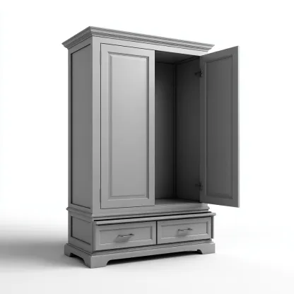 Armadio Legno composito 85x50x190 cm - Grigio - Stile classico-Luxegolab