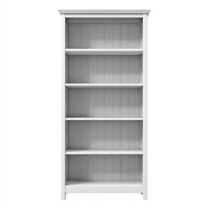 Librerie in legno 90x32x195 cm colore bianco design moderno per organizzazione domestica-Luxegolab