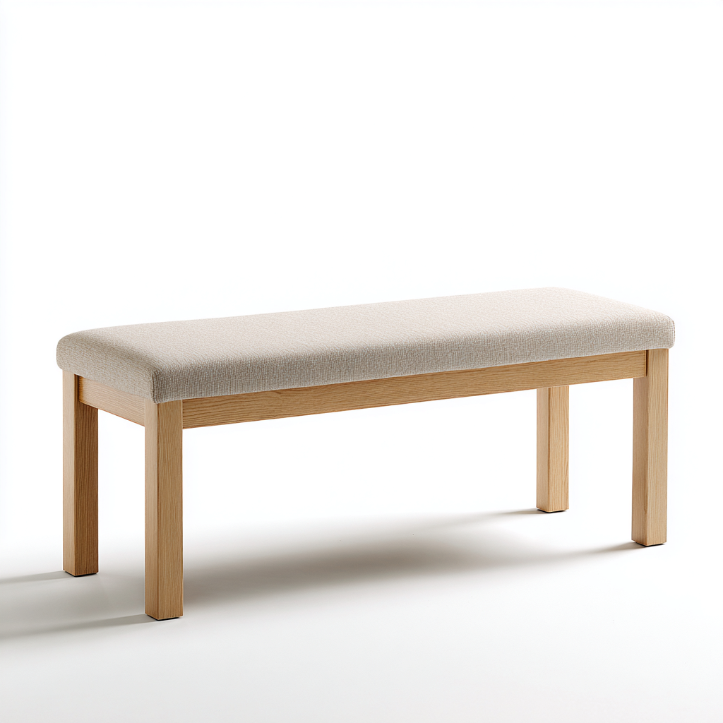 Panca per letto 108x38x48 cm - beige-legno naturale - design moderno-Luxegolab