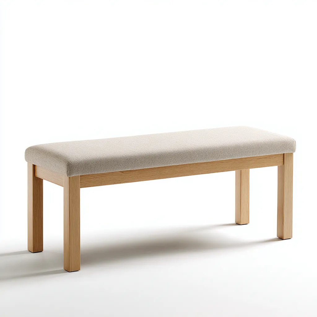 Panca per letto 108x38x48 cm - beige-legno naturale - design moderno-Luxegolab