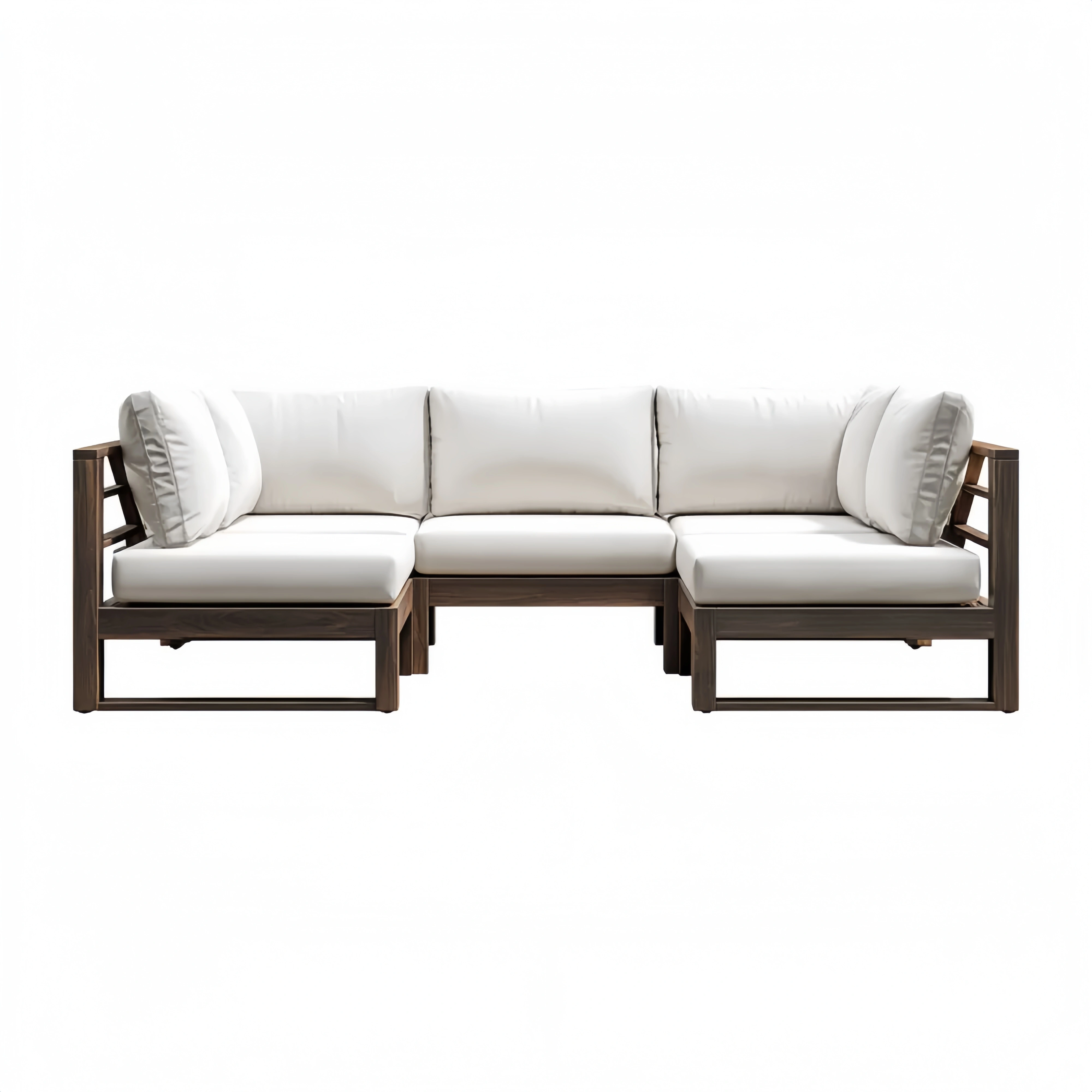 Modulares Ecksofa Holzrahmen Weiß 250x85x75 cm - Modernes Design