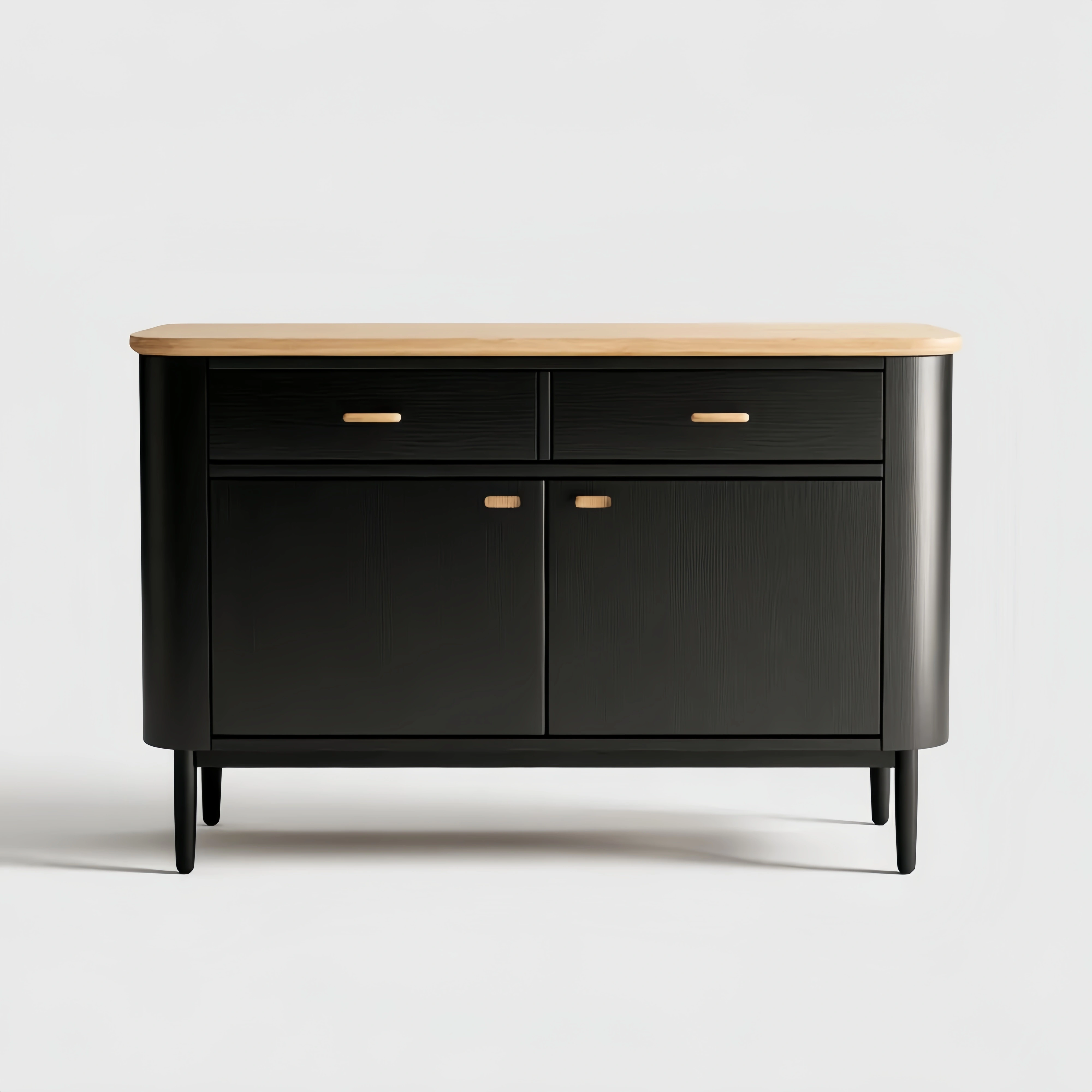 Moderner Aufbewahrungsschrank 100x45x85 cm Schwarz/Natur