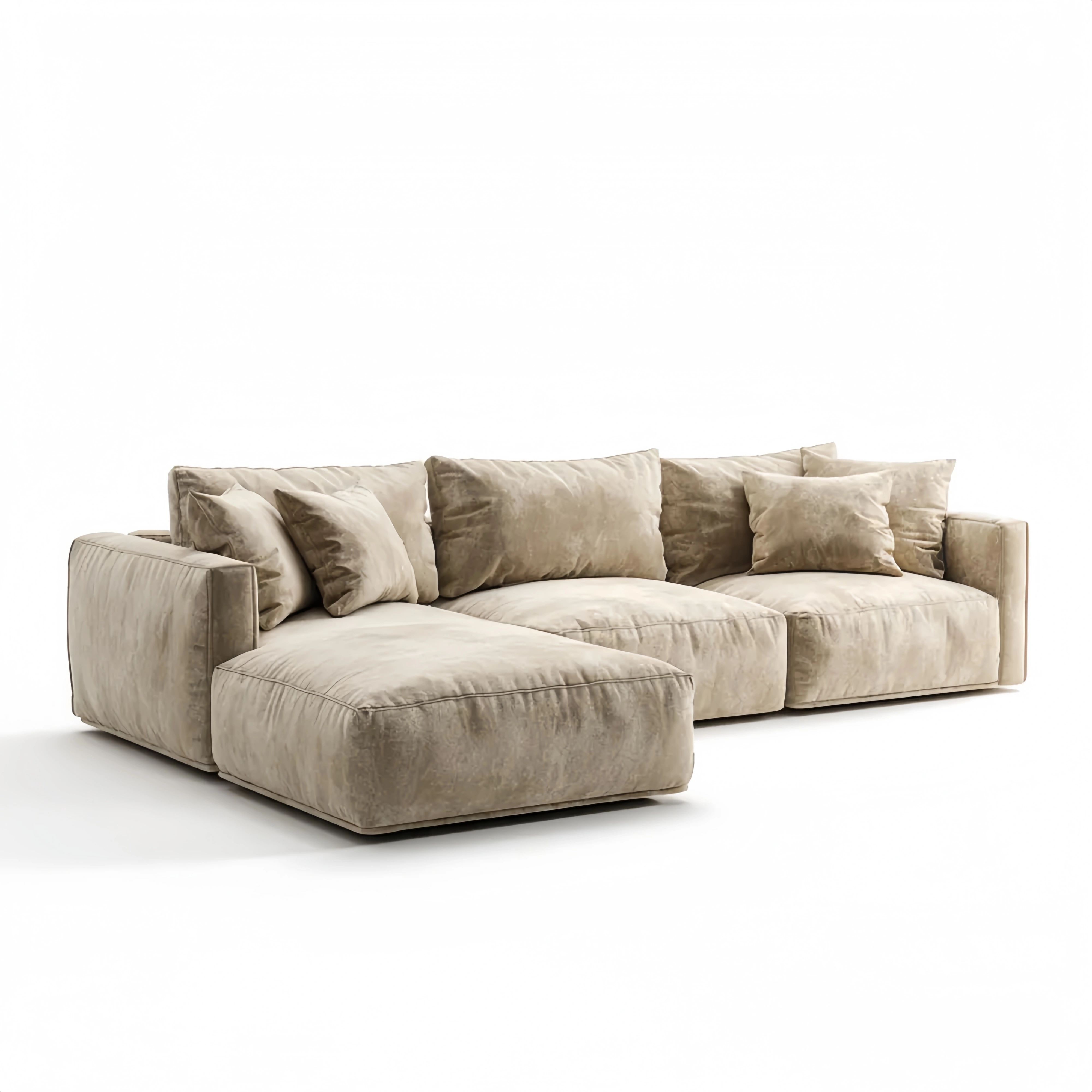 Ecksofa Stoff 300x150x80 cm – Beige – Modernes Design