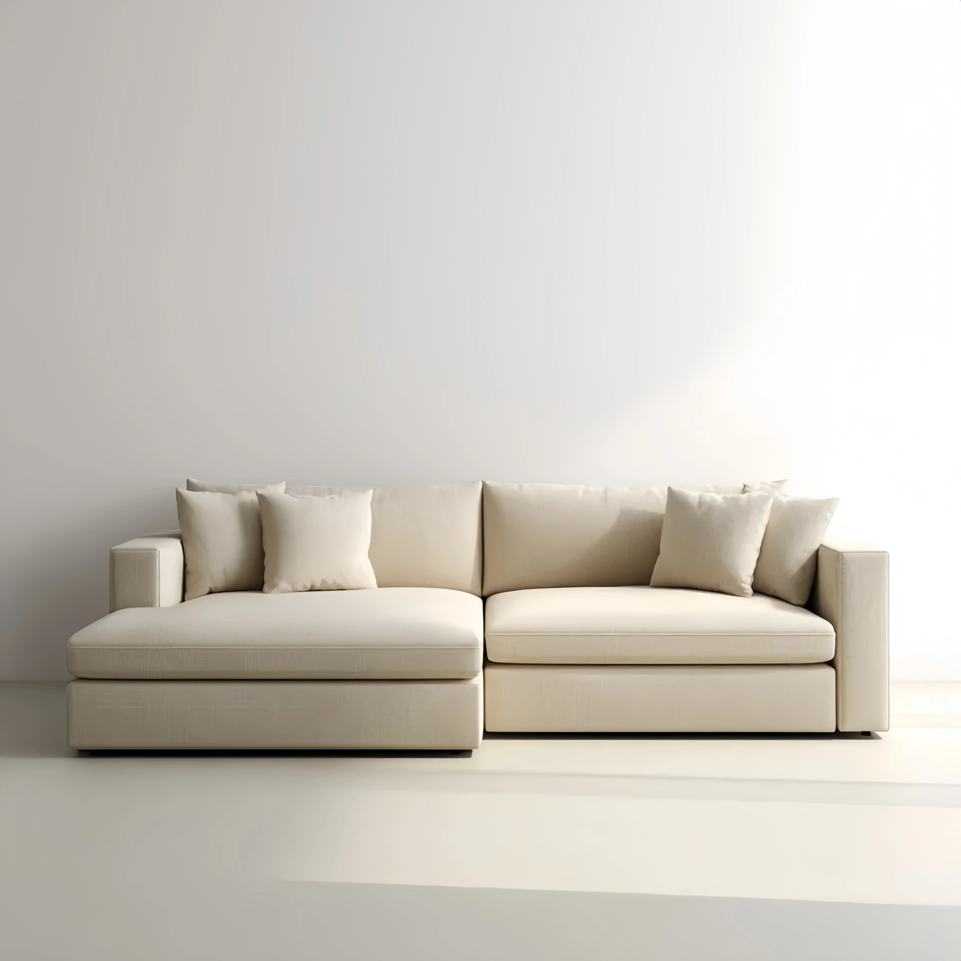 Ecksofa Stoff 300x150x85 cm – Beige – Modernes Design