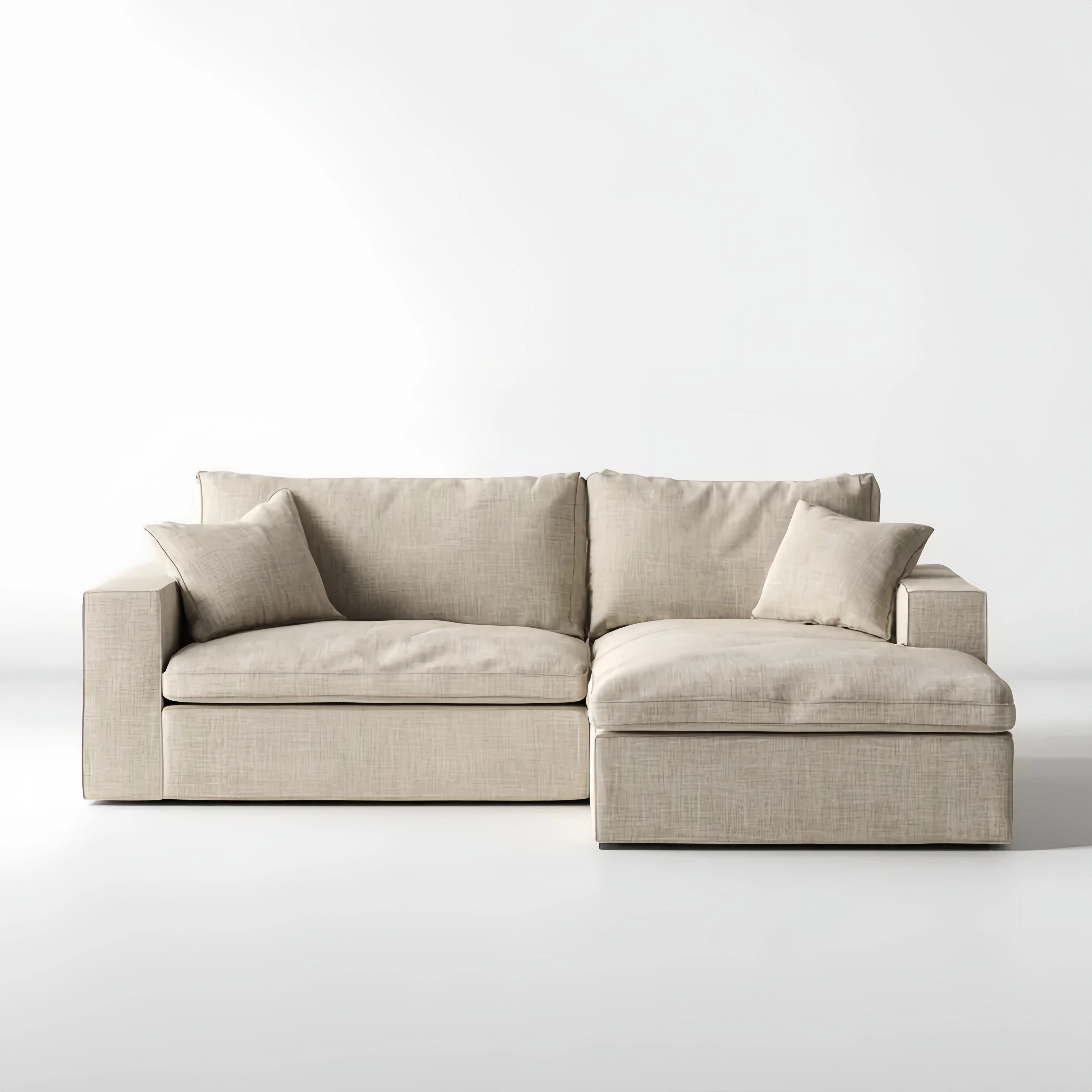 Ecksofa Stoff 200x140x80 cm - Beige - Modernes Design