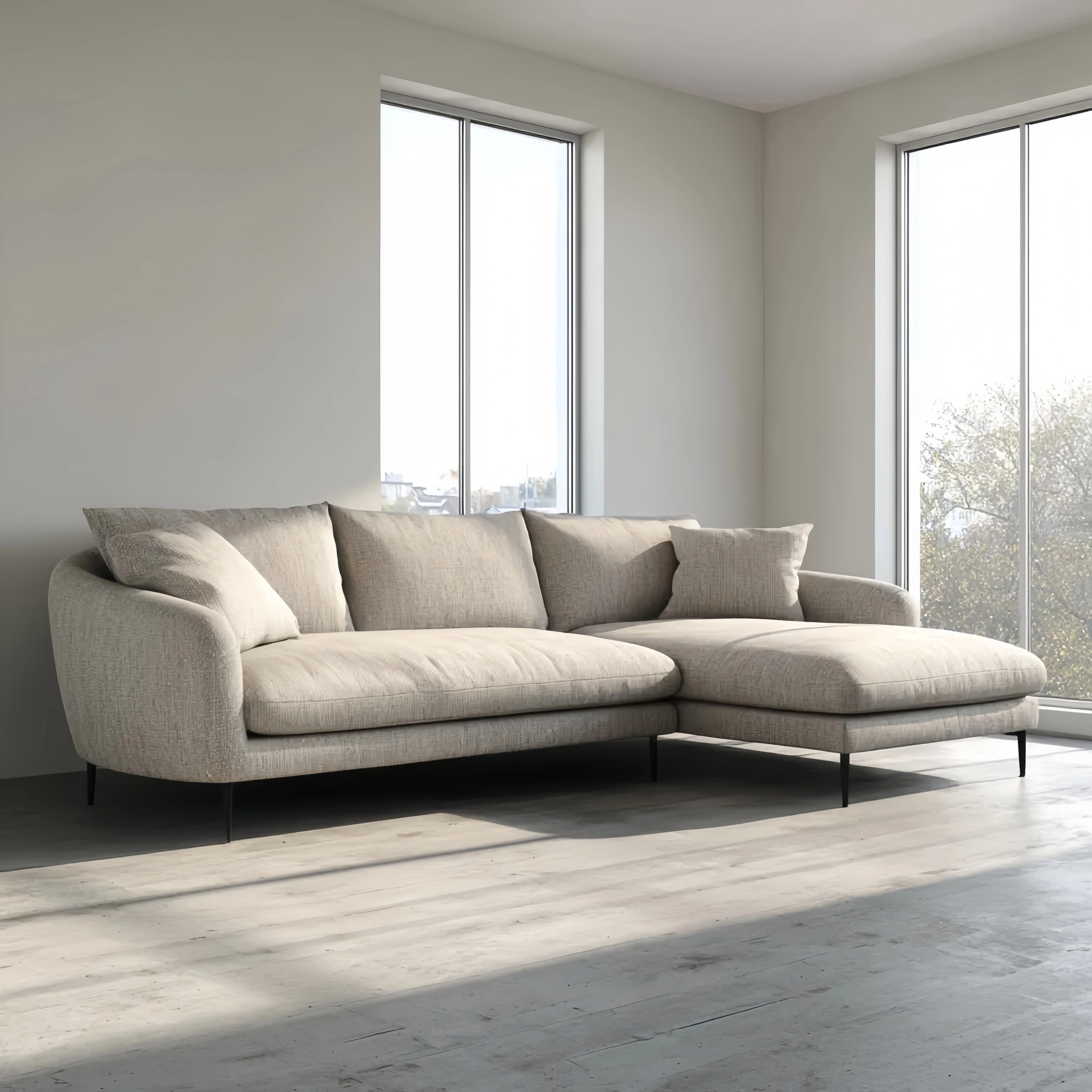 Modulares Ecksofa Stoff 290x160x85 cm – Beige – Modernes Design