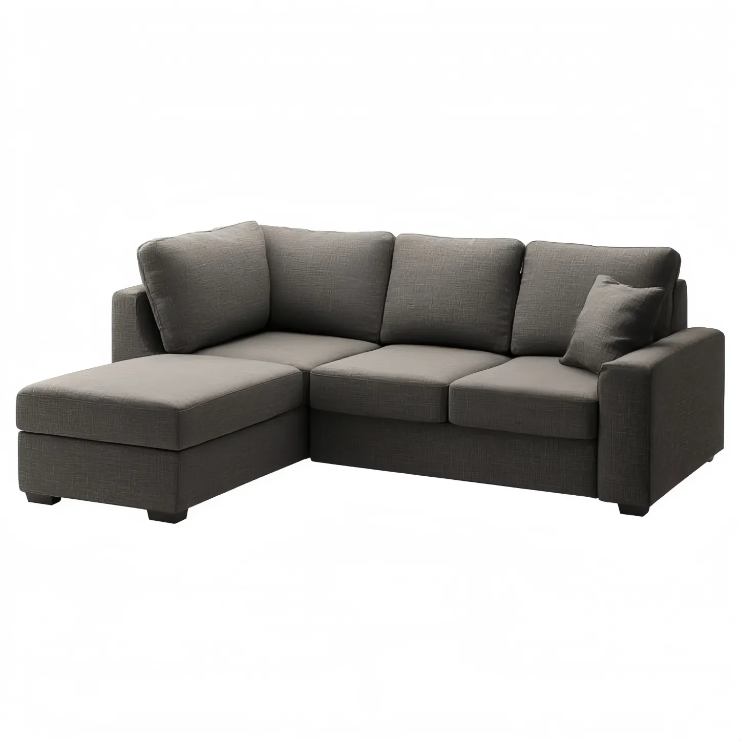 Ecksofa Stoffbezug 200x140x85 cm – Dunkelgrau – Modernes Design