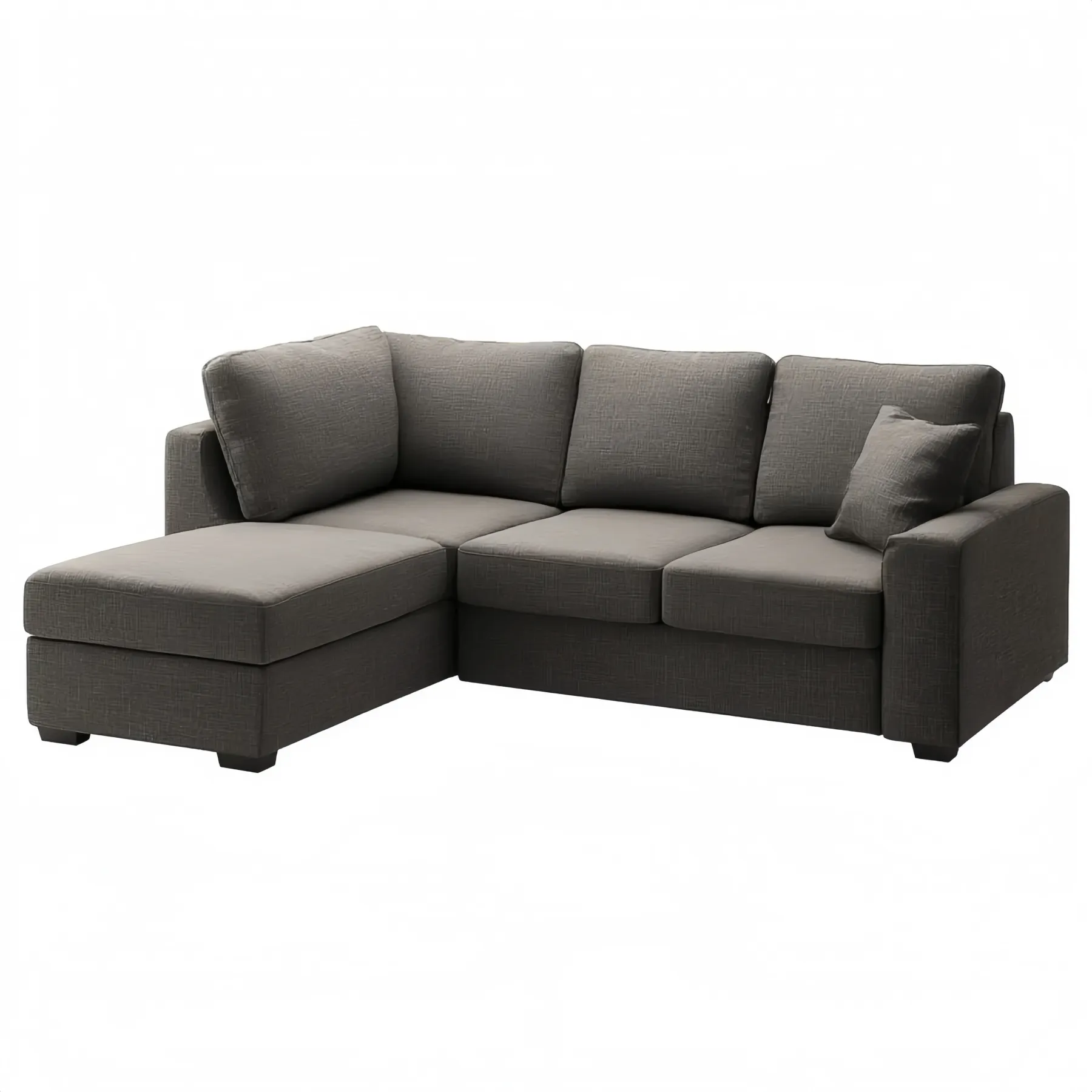 Ecksofa Stoffbezug 200x140x85 cm – Dunkelgrau – Modernes Design