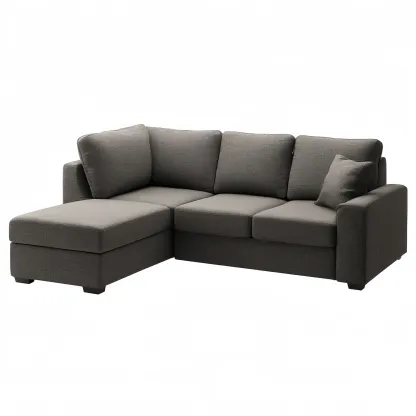 Ecksofa Stoffbezug 200x140x85 cm – Dunkelgrau – Modernes Design