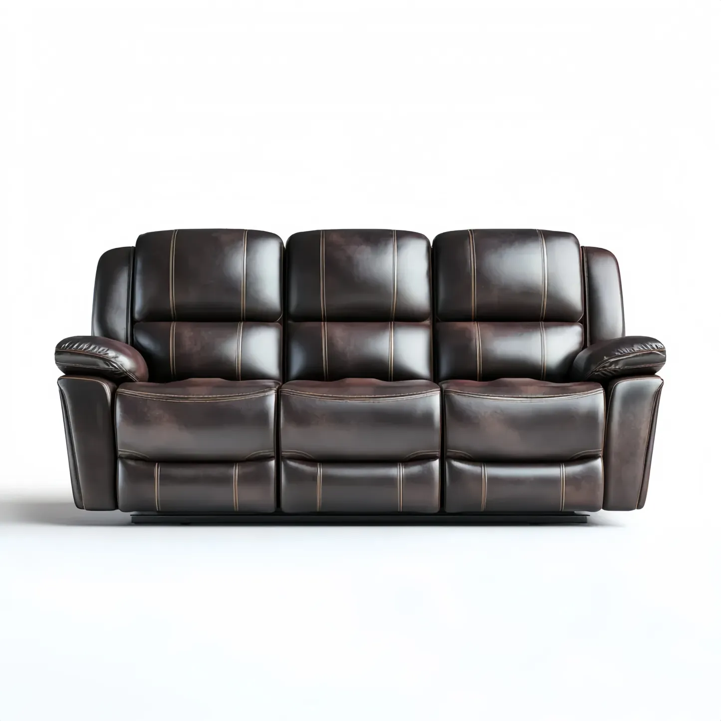 3-Sitzer-Sofa Lederoptik 200x90x100 cm - Dunkelbraun - Klassisches Design