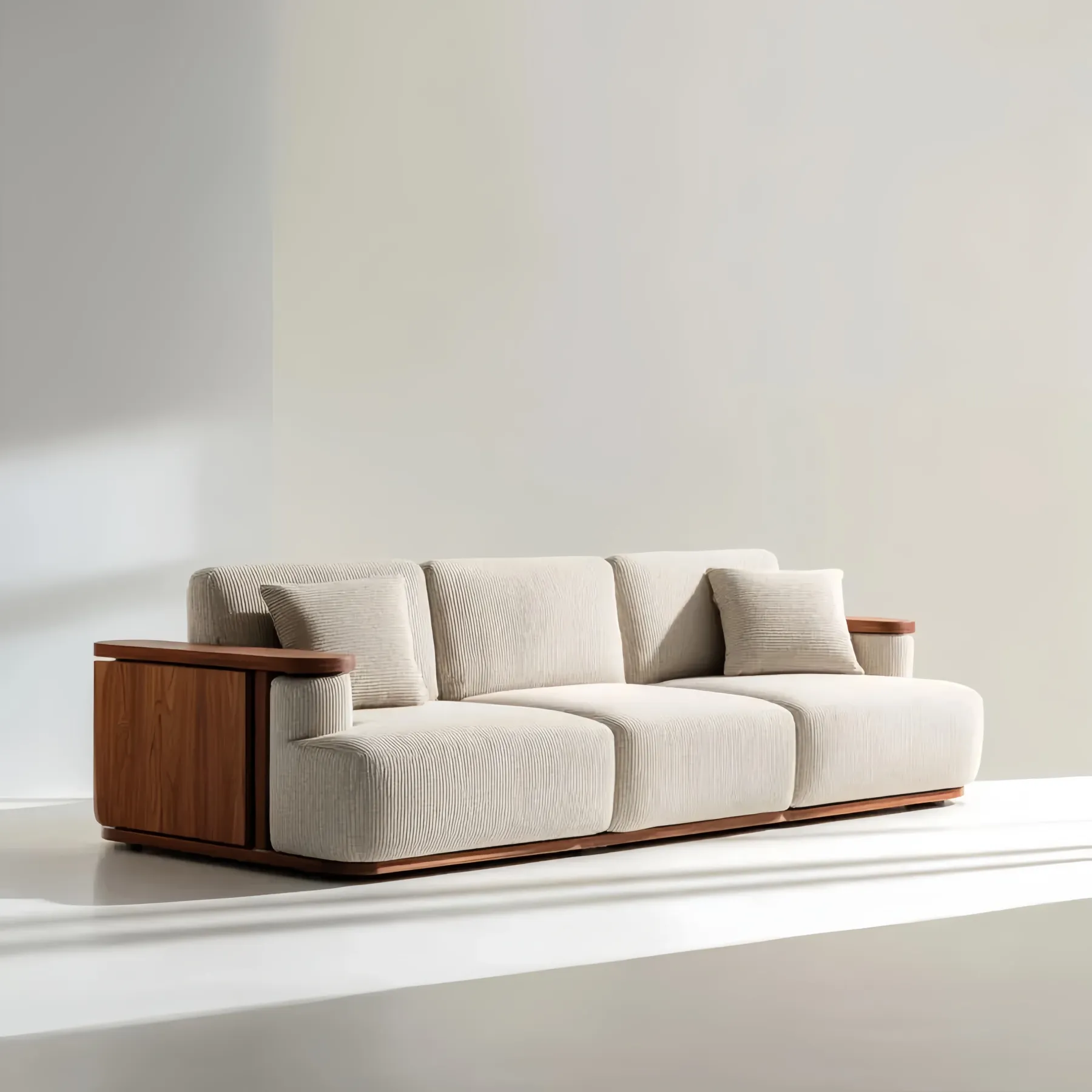 3-Sitzer-Sofa Stoff 210x95x100 cm – Beige – Modernes Design