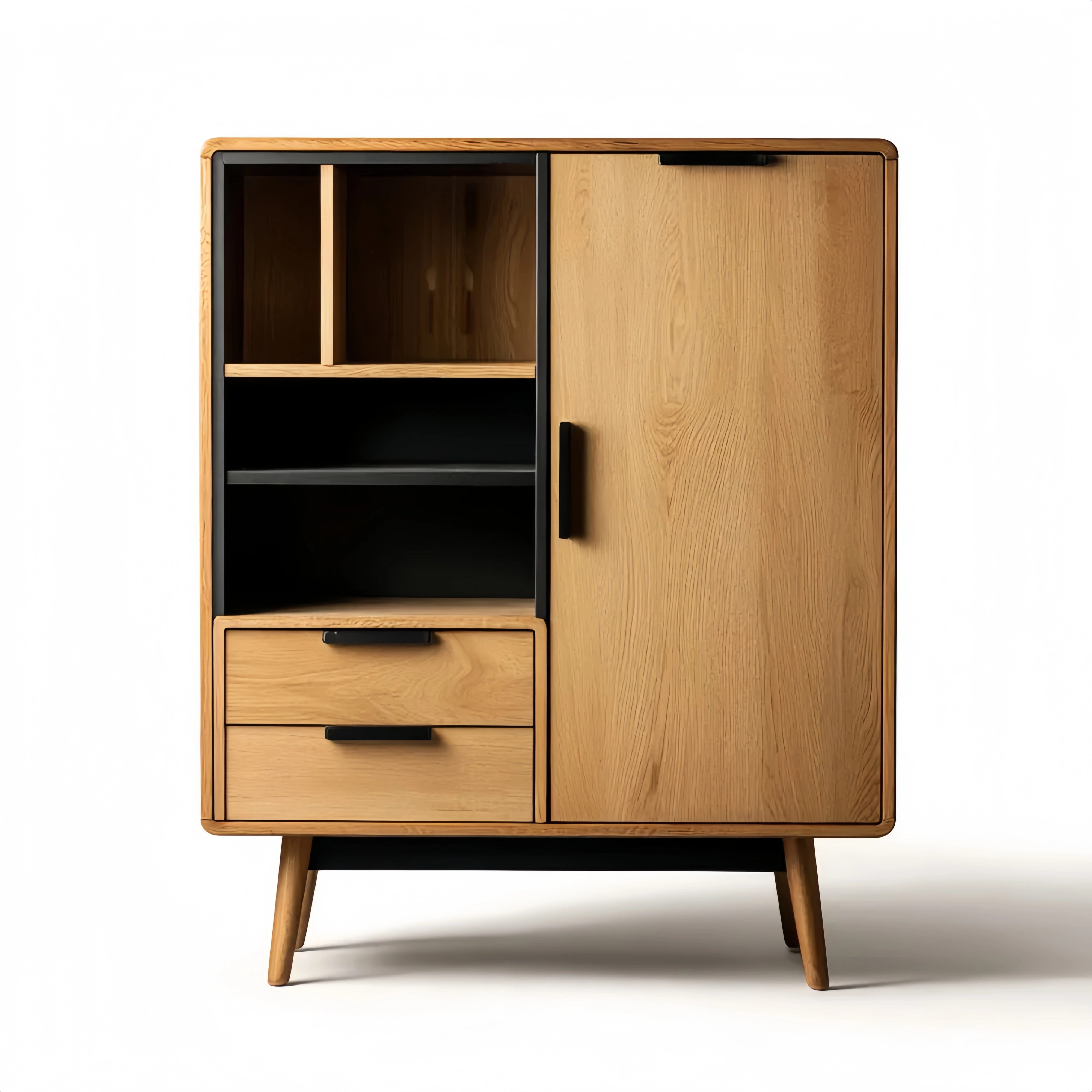 Skandinavischer Aufbewahrungsschrank 93x40x120 cm - Holz/Schwarz