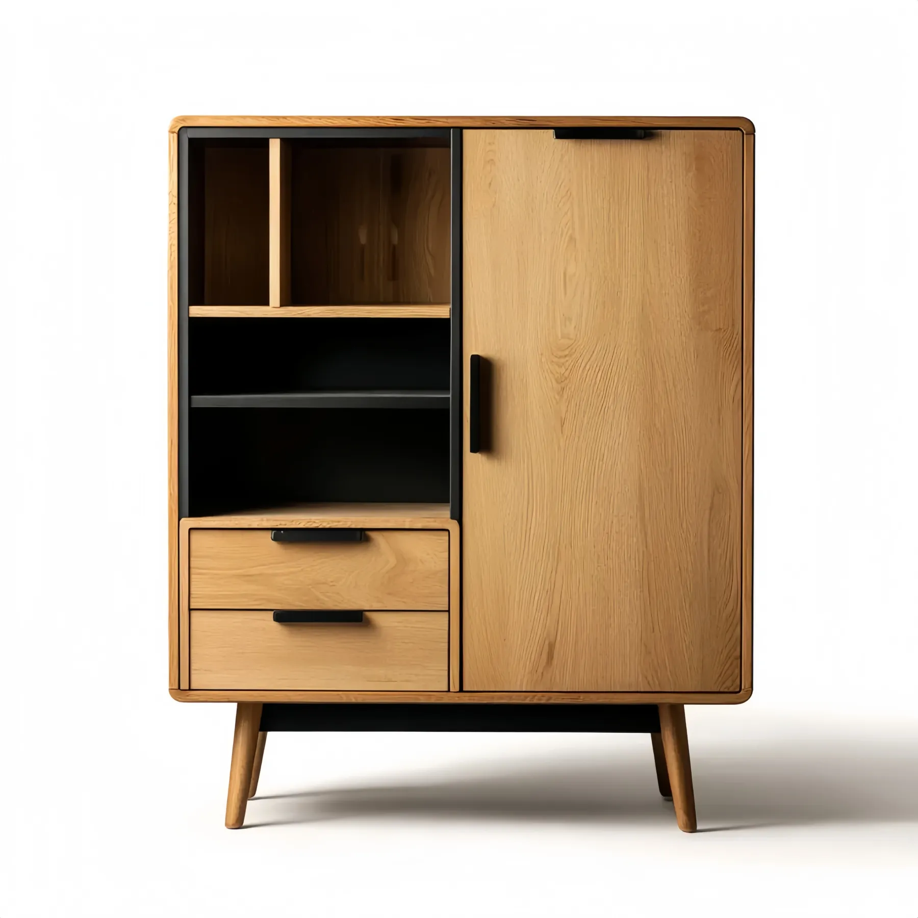 Skandinavischer Aufbewahrungsschrank 93x40x120 cm - Holz/Schwarz