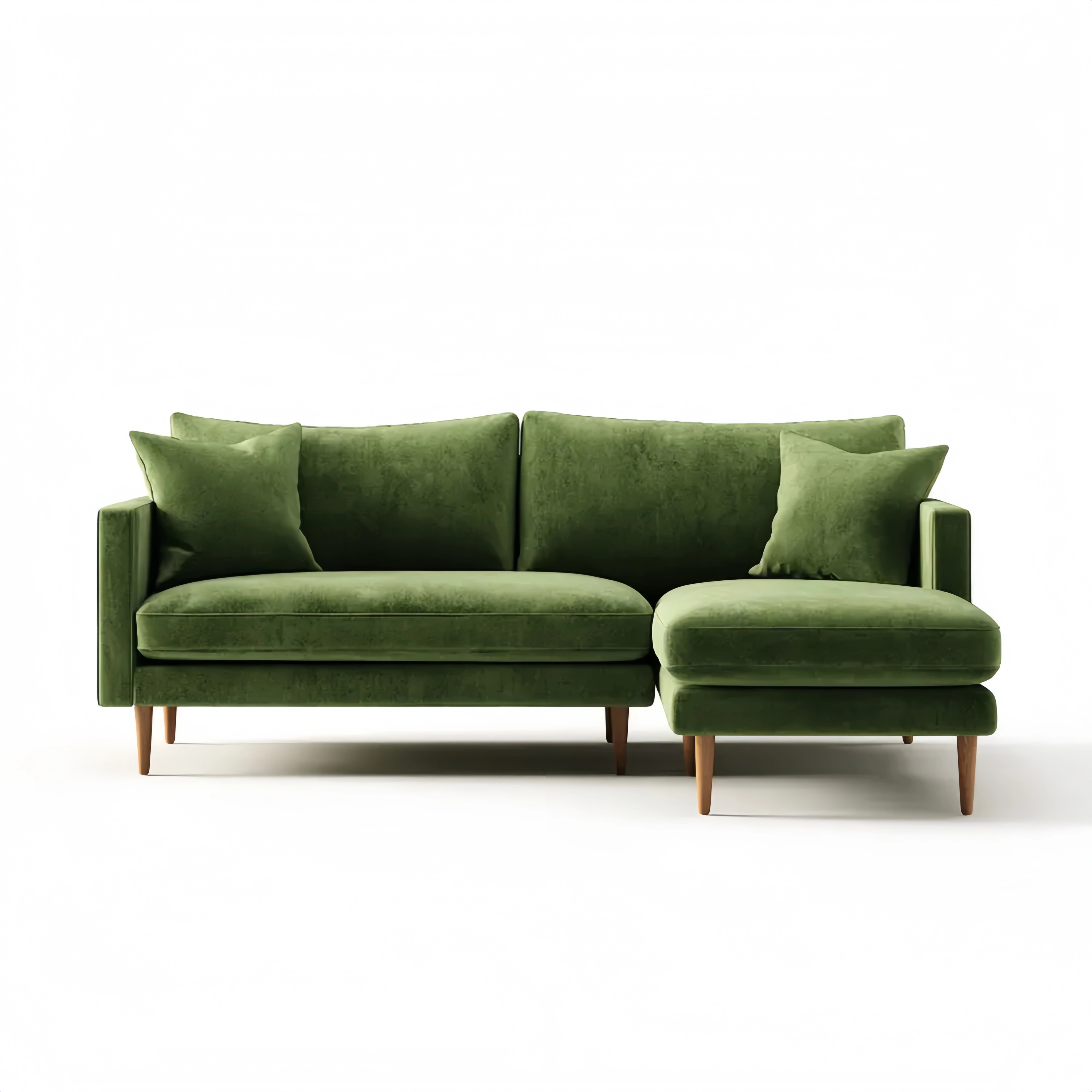 Ecksofa Samtgewebe 210x85x85 cm – Grün – Modernes Design