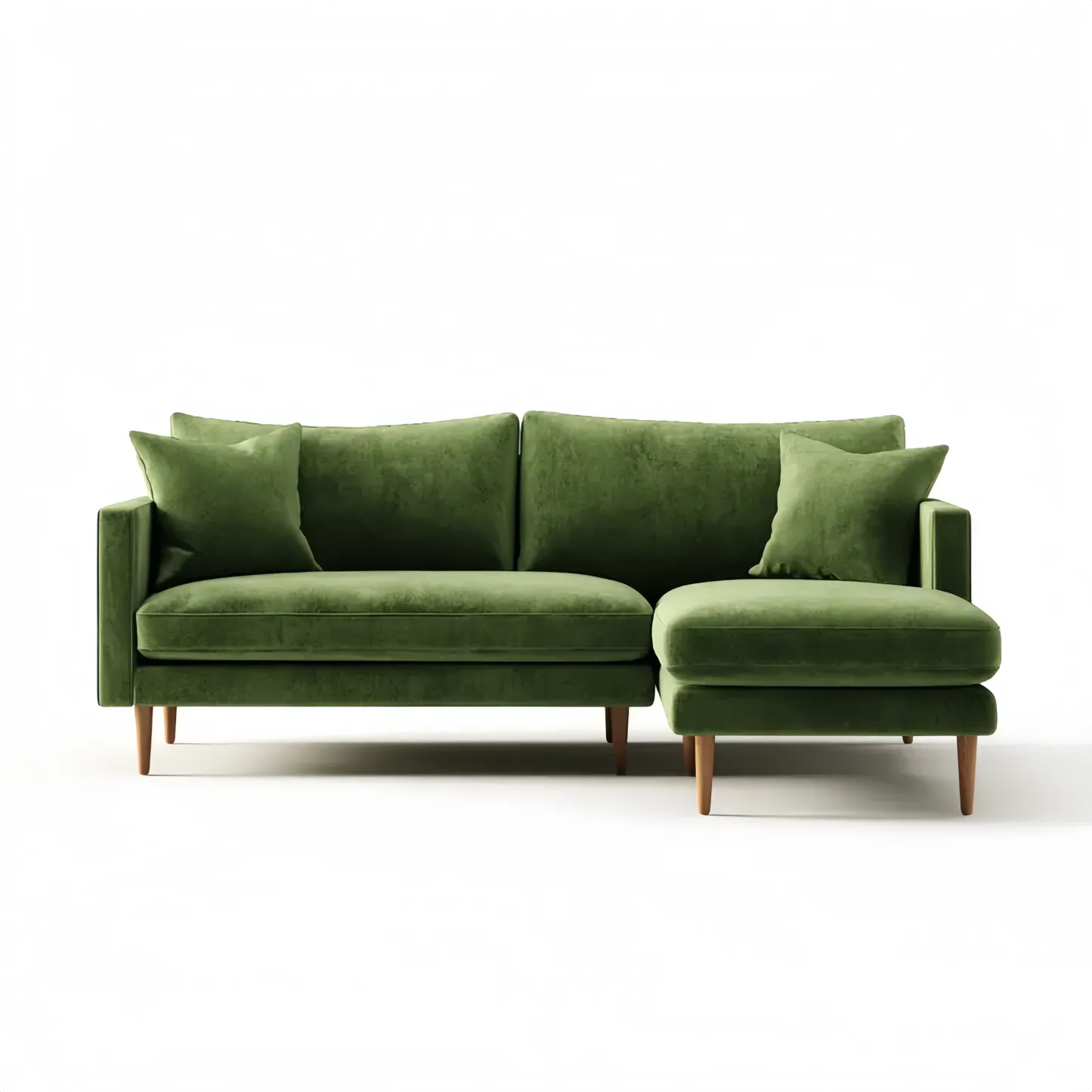 Ecksofa Samtgewebe 210x85x85 cm – Grün – Modernes Design