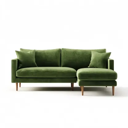Ecksofa Samtgewebe 210x85x85 cm – Grün – Modernes Design