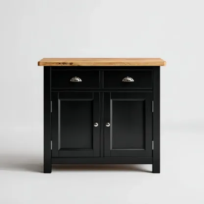 Aufbewahrungsschrank aus Holz 100x80x40 cm - Schwarz