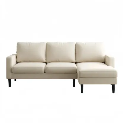 Ecksofa Stoffpolster 220x85x75 cm – Beige – Modernes Design