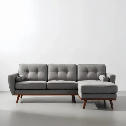 Ecksofa Stoffpolsterung 250x150x85 cm – Hellgrau – Modernes Design