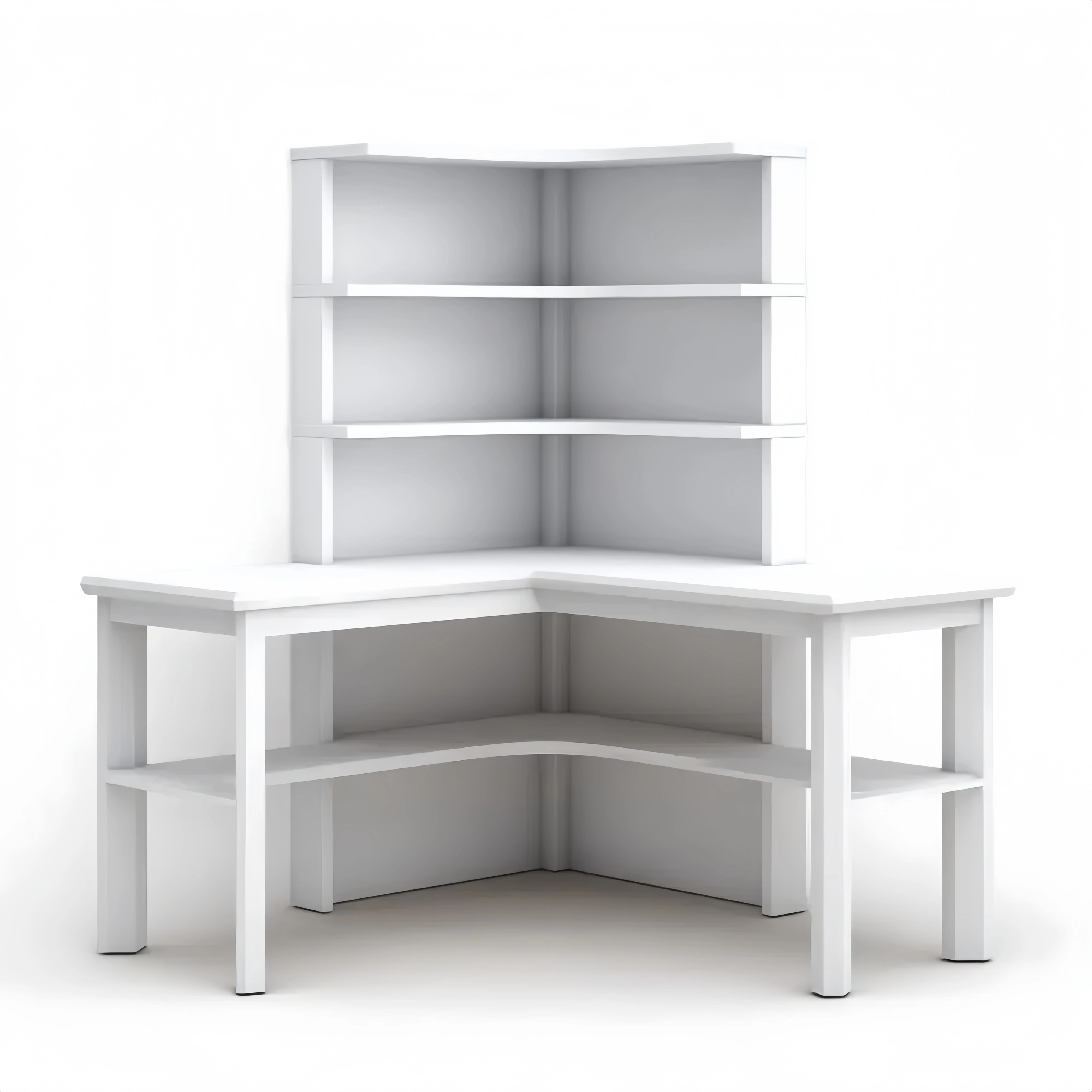 Eckschreibtisch Holz 120x120x75 cm - Weiß - Modernes Design