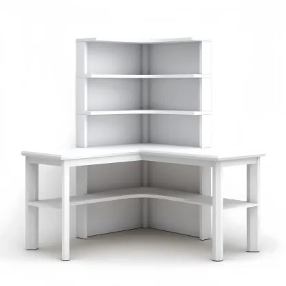 Eckschreibtisch Holz 120x120x75 cm - Weiß - Modernes Design