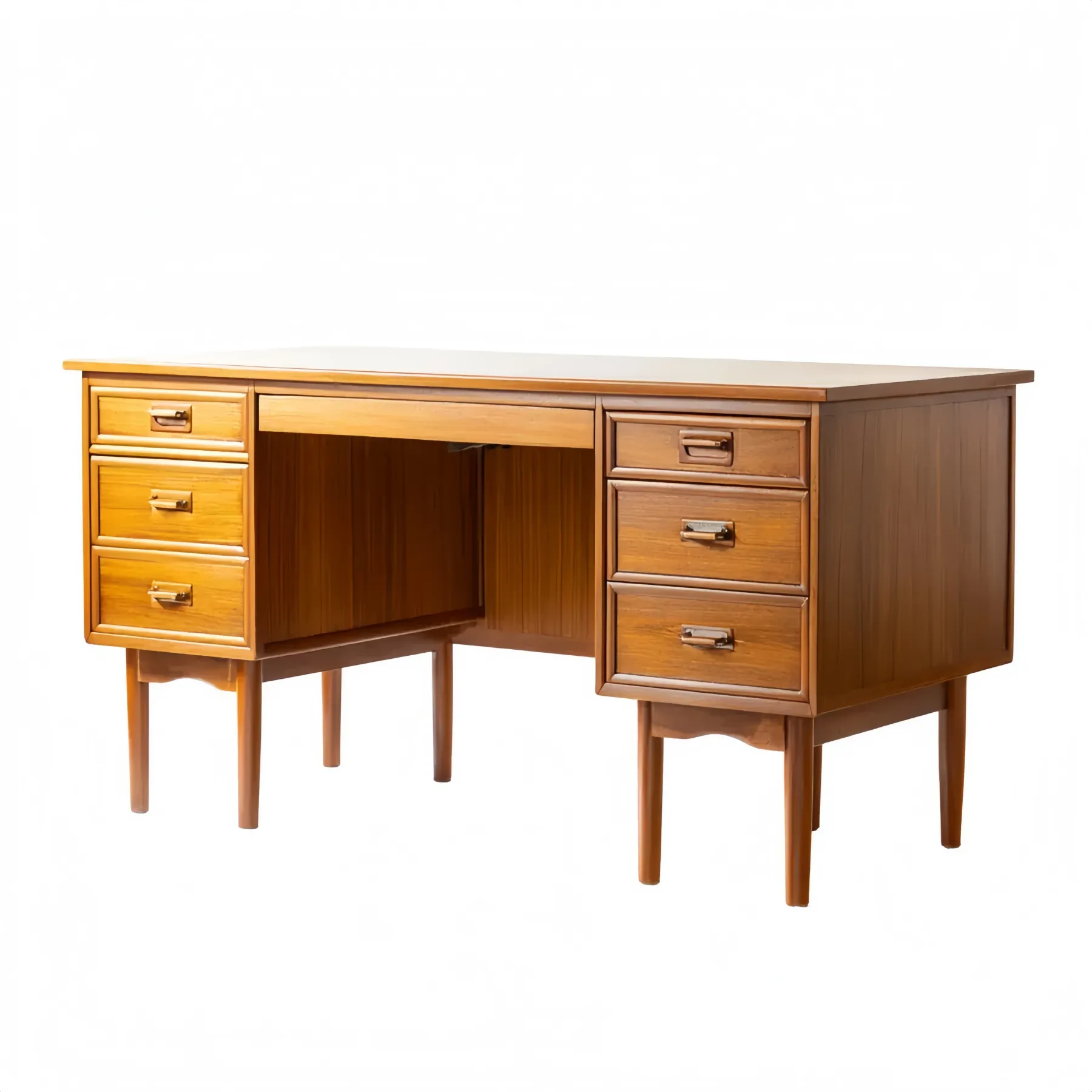 Holz Schreibtisch mit Schubladen 150x60x75 cm - Dunkelbraun - Klassisches Design