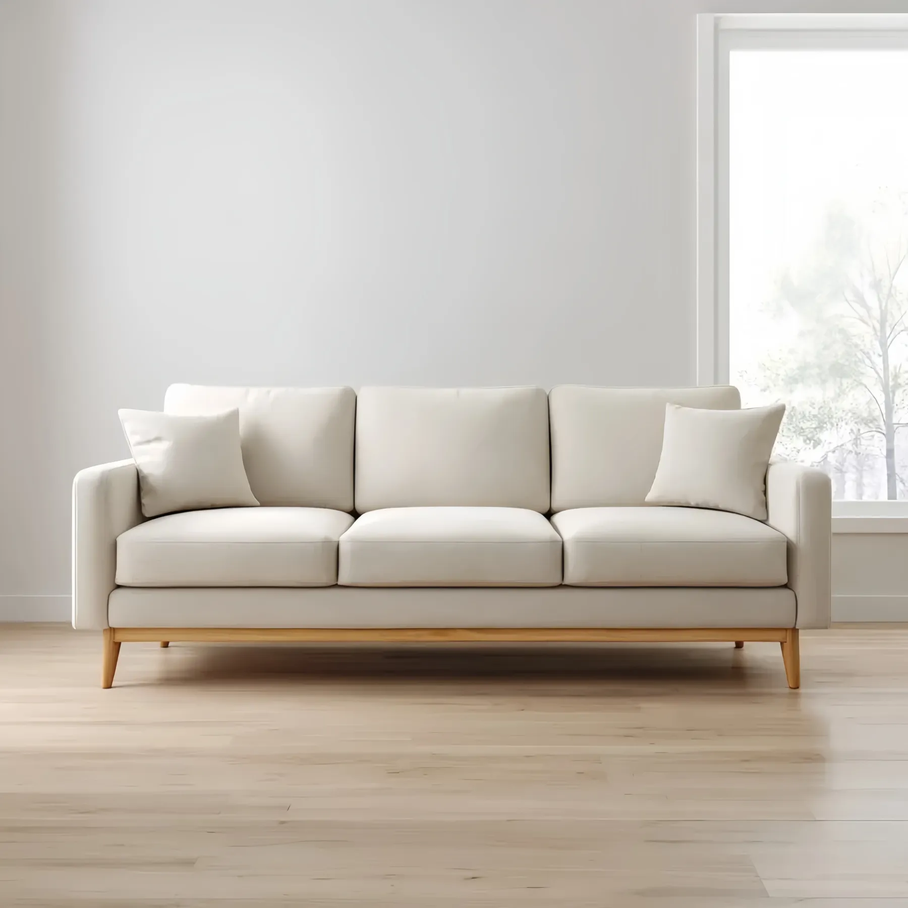 3-Sitzer-Sofa Stoff 200x85x90 cm – Beige – Skandinavisches Design