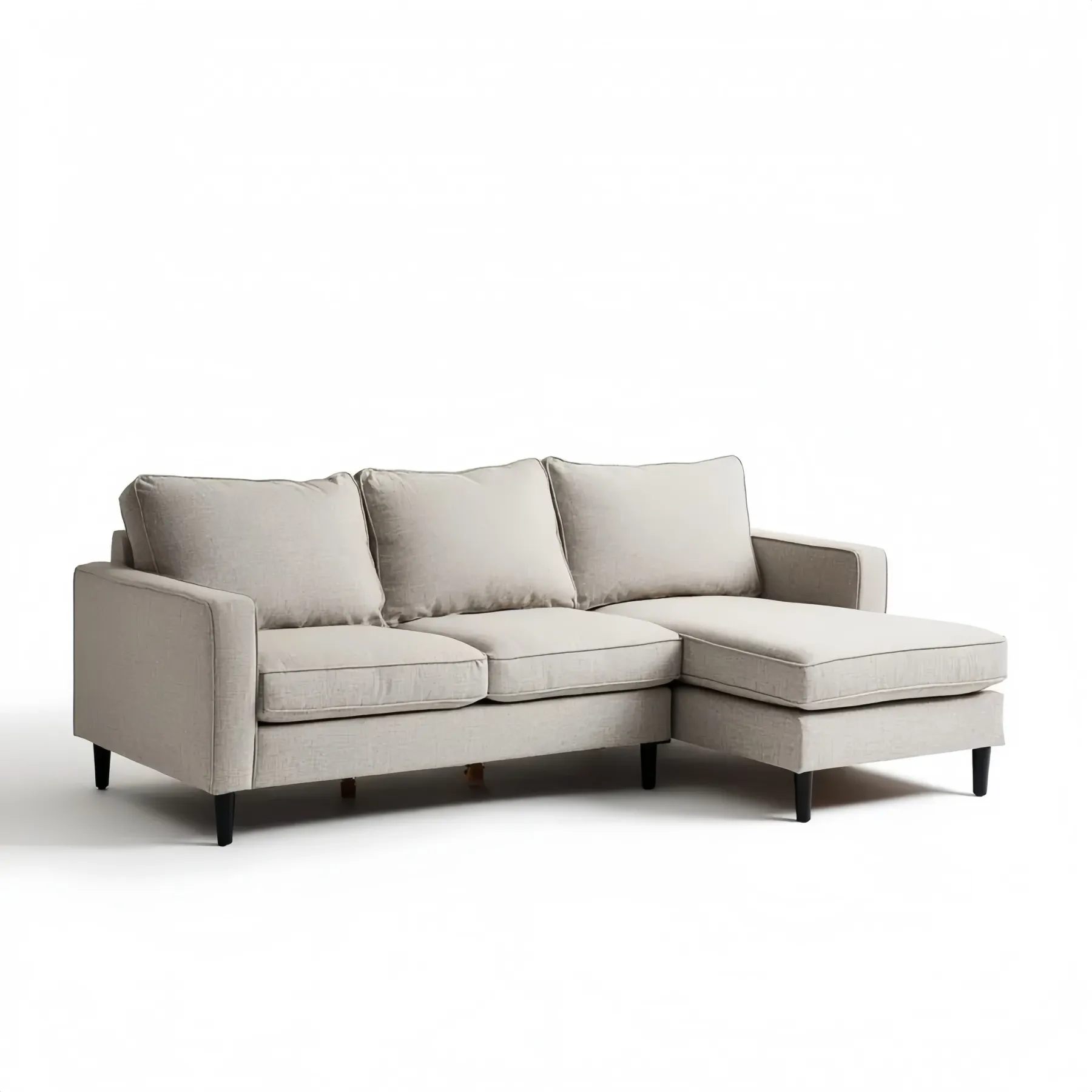 Ecksofa Stoff 250x150x85 cm - Hellgrau - Modernes Design