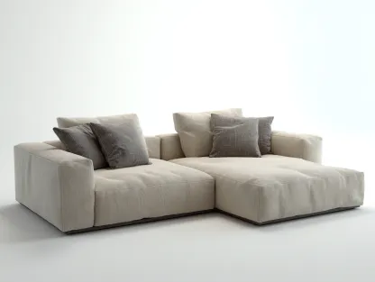 Sofá rinconero de tela 280 x 180 x 85 cm - beige - para salón - diseño moderno-Denmybay