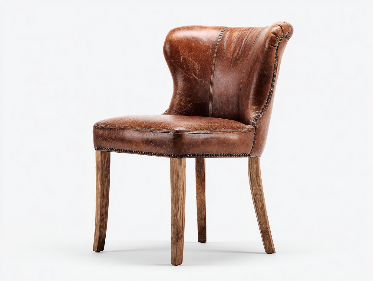 Sillas de jardín tapizado en piel sintética con patas de madera 50x55x85 cm - marrón - diseño clásico para exterior cubierto-Denmybay