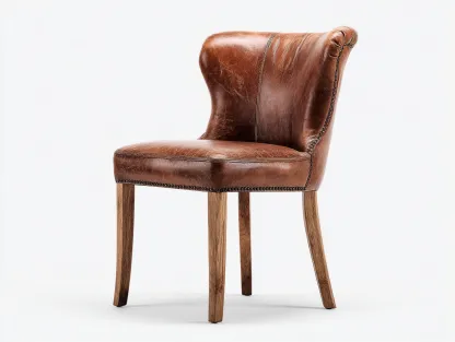 Sillas de jardín tapizado en piel sintética con patas de madera 50x55x85 cm - marrón - diseño clásico para exterior cubierto-Denmybay