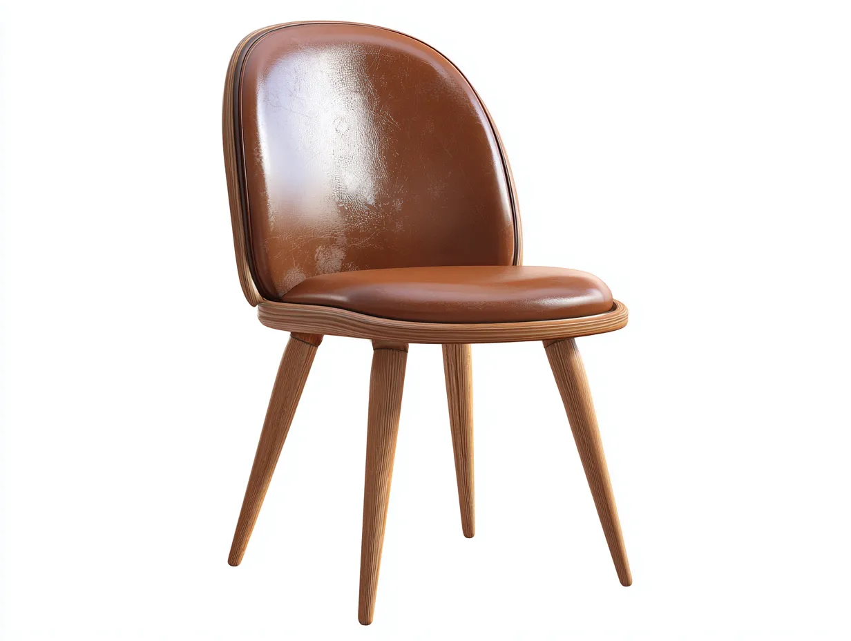 Sillas de jardín tapizada en piel sintética con patas de madera para exteriores cubiertos 52x55x80 cm - marrón - estilo clásico-Denmybay