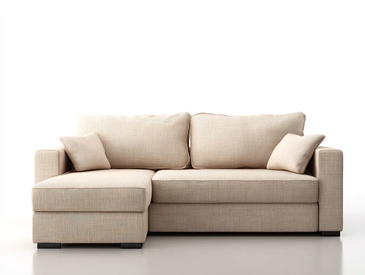 Sofá rinconero de tela para salón 210x150x85 cm - beige - diseño moderno-Denmybay