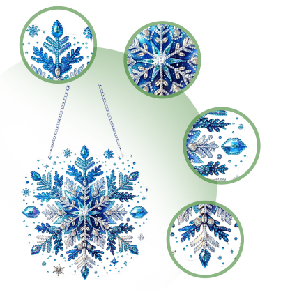DIY Winter Snowflakes Diamond Painting Pendant (Double-Sided)