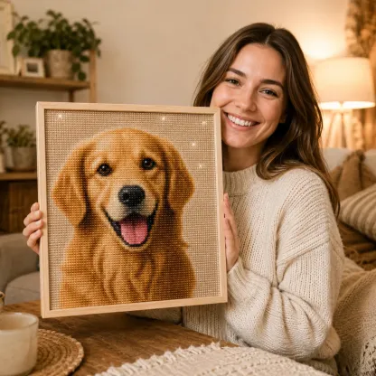 Custom Pet Diamond Painting Kit – Personalized 5D Art from Your Photo