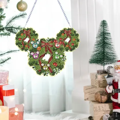 DIY Mickey Mouse Wreath-Diamond Painting Pendant