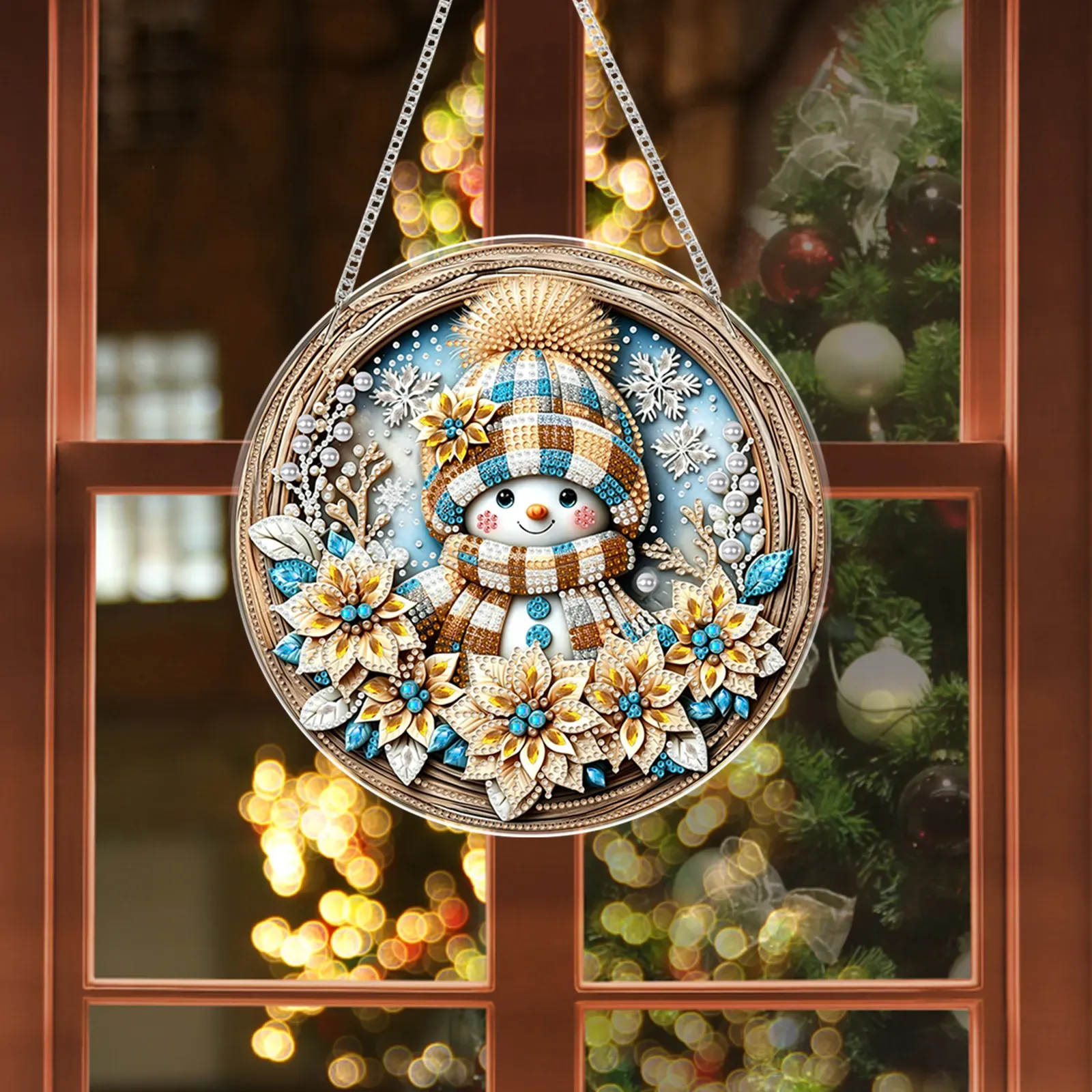 Christmas Acrylic DIY Diamond Painting Hanging Pendant for Adults