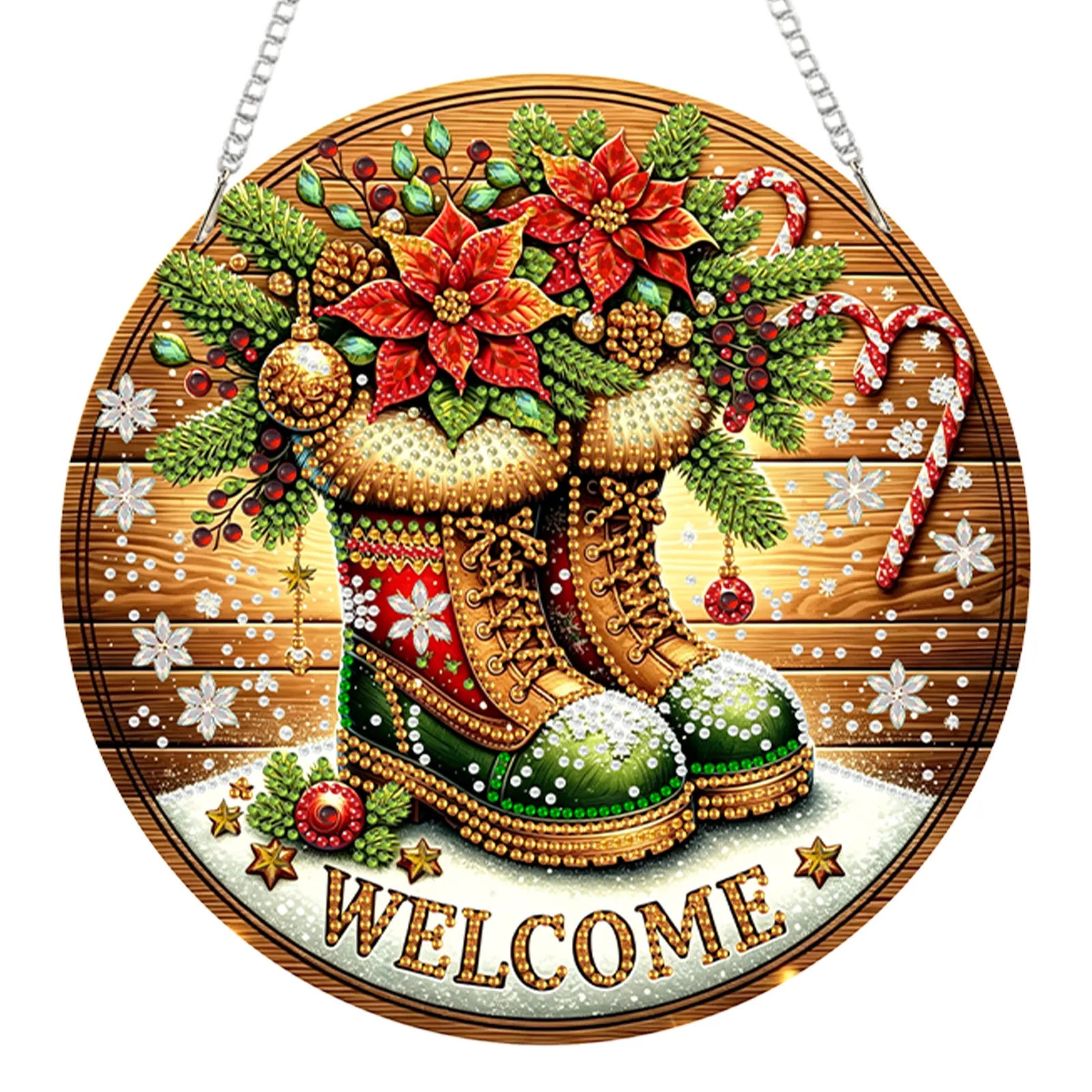 Christmas Acrylic DIY Diamond Painting Hanging Pendant for Adults