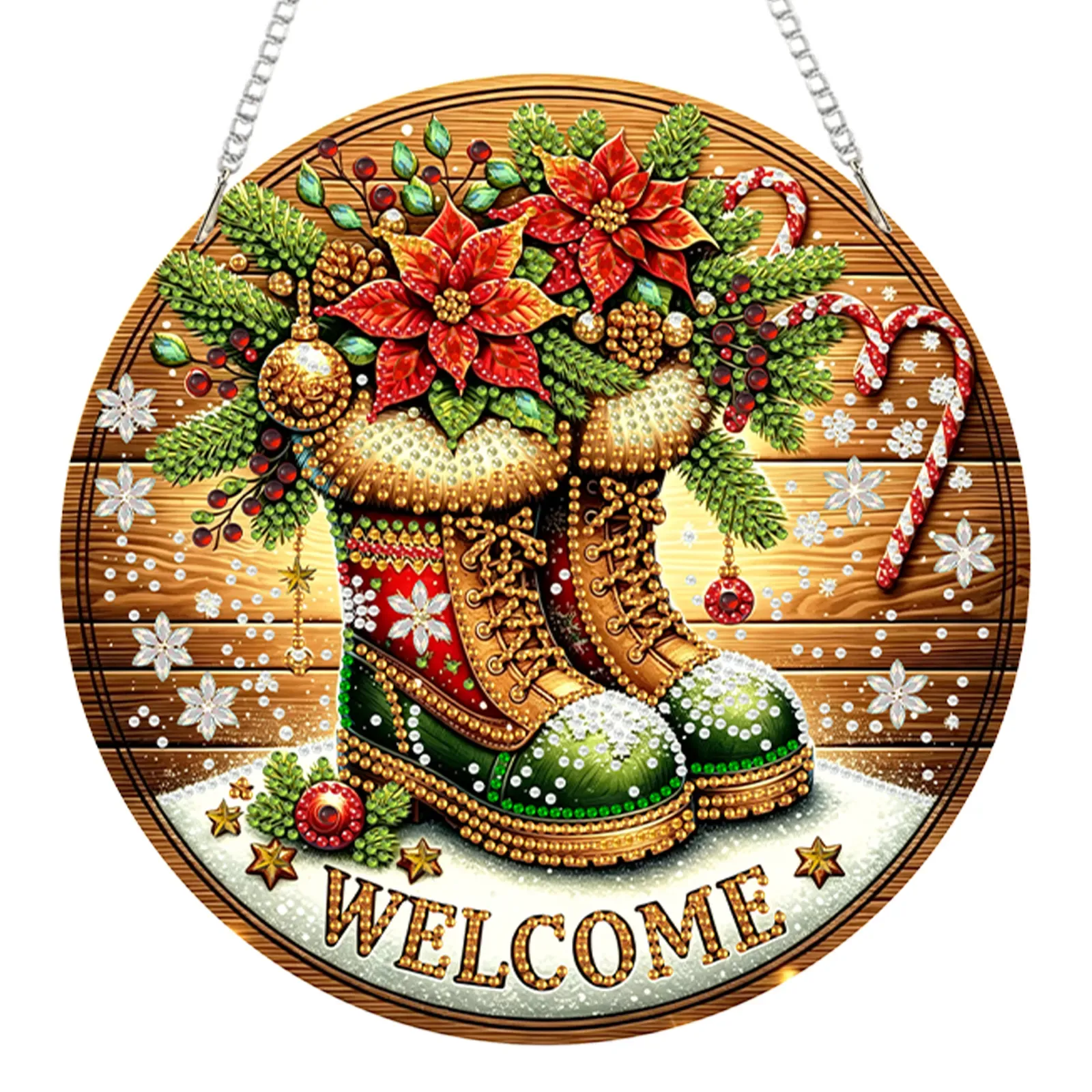 Christmas Acrylic DIY Diamond Painting Hanging Pendant for Adults