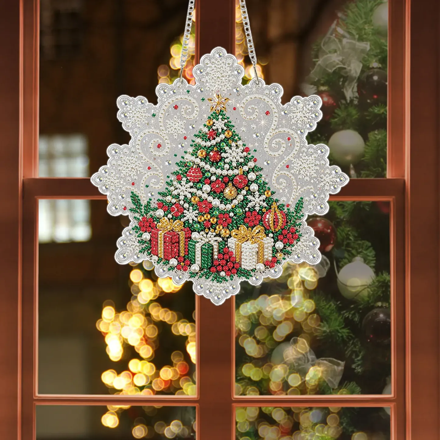 Christmas Gifts DIY Diamond Painting Pendant Christmas Snowflake Acrylic 25x25cm