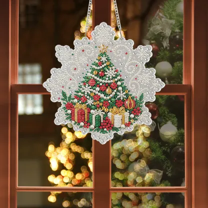 Christmas Gifts DIY Diamond Painting Pendant Christmas Snowflake Acrylic 25x25cm