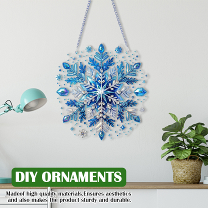 DIY Winter Snowflakes Diamond Painting Pendant (Double-Sided)