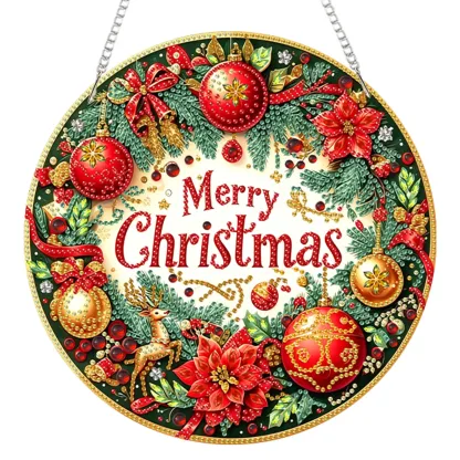 Christmas Acrylic DIY Diamond Painting Hanging Pendant for Adults